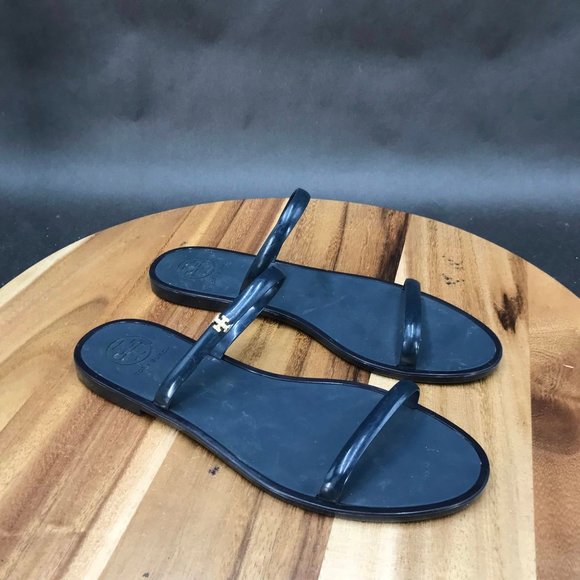 Tory Burch Shoes - Tory Burch 2 Band Double Strap Blue Rubber Sandals Womens Size 8 M